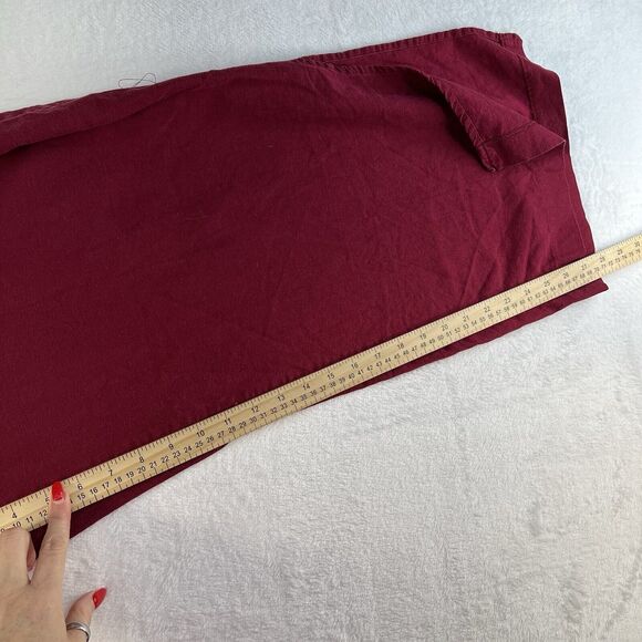 Ava & Viv X 14W Pants Linen Blend Wide Split Leg Pull On Burgundy Women Vacation - Picture 12 of 14